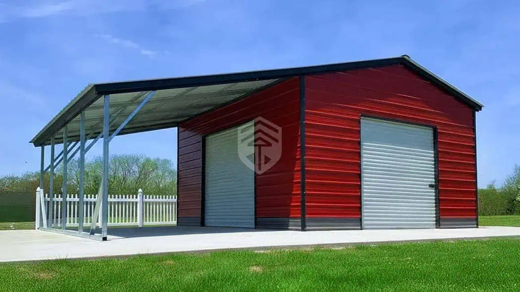 The Tiny Shack 16x20x10 Metal Garage With Lean-to